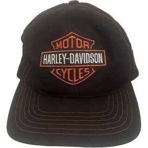 Harley Davidson Hat Mens OS Black Vintage SnapBack Trucker Annco Biker Moto 3D